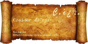 Czeider Örsi névjegykártya